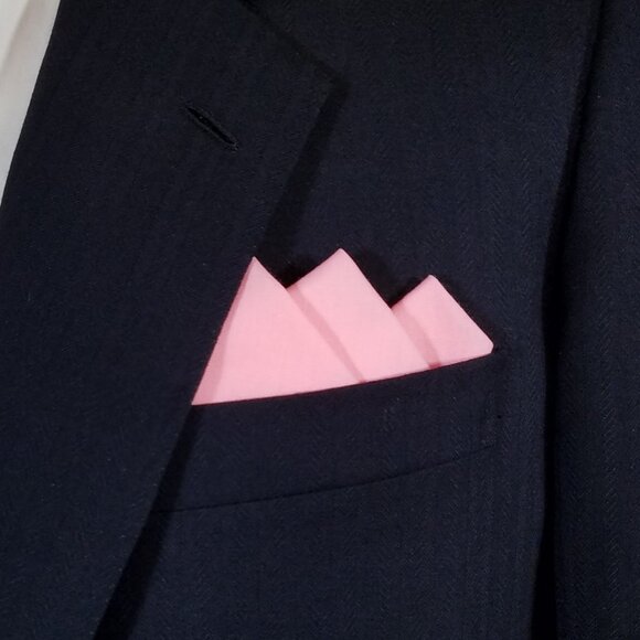 NEW Pink 100% Cotton Pre-Folded Pocket Square Handkerchief Insert - Picture 2 of 7